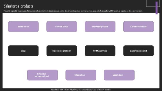 Web Hosting Software Company Outline Salesforce Products Icons PDF