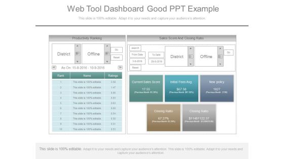 Web Tool Dashboard Good Ppt Example Web Tool Dashboard Good Ppt Example