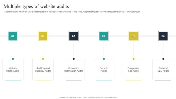 Website Audit To Increase Conversion Rate Multiple Types Of Website Audits Slides PDF