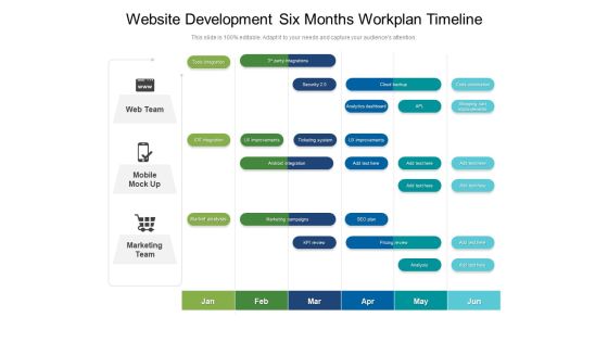 Website Development Six Months Workplan Timeline Download