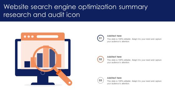 Website Search Engine Optimization Summary Research And Audit Icon Demonstration PDF Website Search Engine Optimization Summary Research And Audit Icon Demonstration PDF