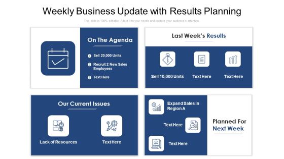 Weekly Business Update With Results Planning Ppt Outline Diagrams PDF Weekly Business Update With Results Planning Ppt Outline Diagrams PDF