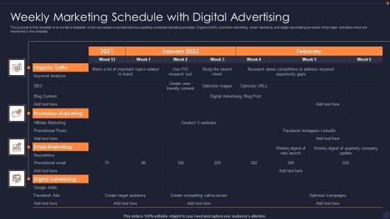 Weekly Marketing Schedule With Digital Advertising Rules PDF Weekly Marketing Schedule With Digital Advertising Rules PDF