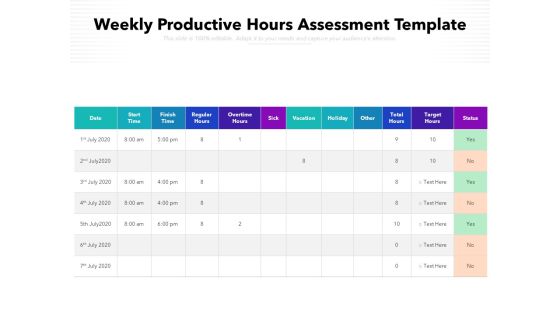 Weekly Productive Hours Assessment Template Ppt PowerPoint Presentation Infographic Template File Formats PDF Weekly Productive Hours Assessment Template Ppt PowerPoint Presentation Infographic Template File Formats PDF