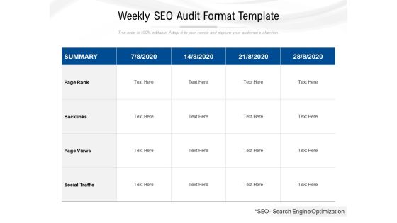 Weekly Seo Audit Format Template Ppt PowerPoint Presentation File Visual Aids Weekly Seo Audit Format Template Ppt PowerPoint Presentation File Visual Aids