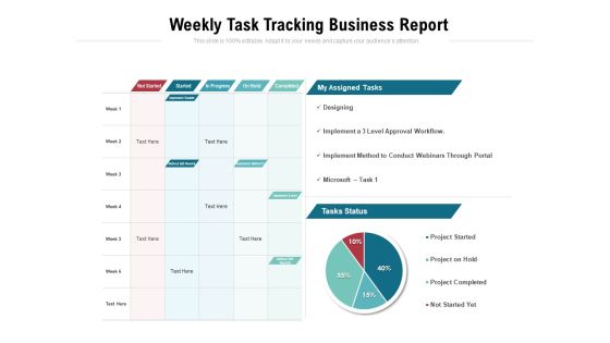 Weekly Task Tracking Business Report Ppt PowerPoint Presentation Gallery Example Topics PDF Weekly Task Tracking Business Report Ppt PowerPoint Presentation Gallery Example Topics PDF