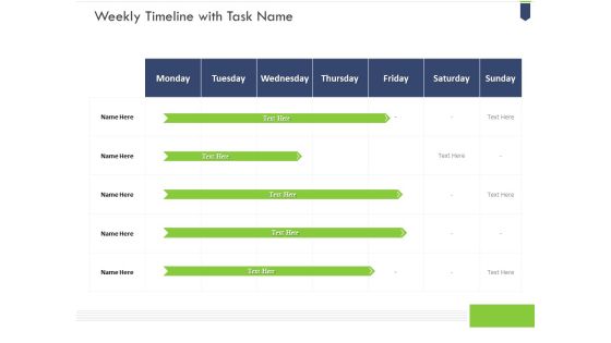 Weekly Timeline With Task Name Icons PDF