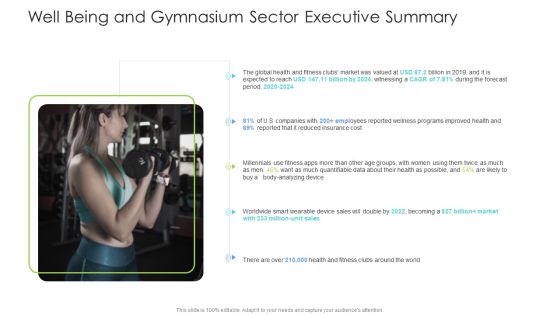 Well Being Gymnasium Sector Well Being And Gymnasium Sector Executive Summary Mockup PDF Well Being Gymnasium Sector Well Being And Gymnasium Sector Executive Summary Mockup PDF