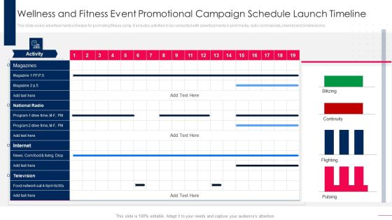 Wellness And Fitness Event Promotional Campaign Schedule Launch Timeline Formats PDF Wellness And Fitness Event Promotional Campaign Schedule Launch Timeline Formats PDF