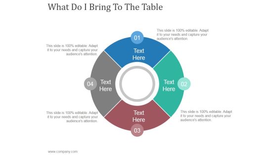 What Do I Bring To The Table Ppt PowerPoint Presentation Example