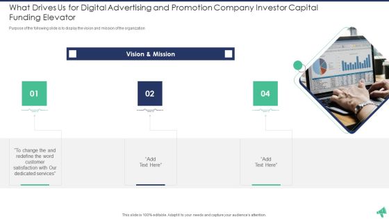 What Drives Us For Digital Advertising And Promotion Company Investor Capital Elements PDF What Drives Us For Digital Advertising And Promotion Company Investor Capital Elements PDF