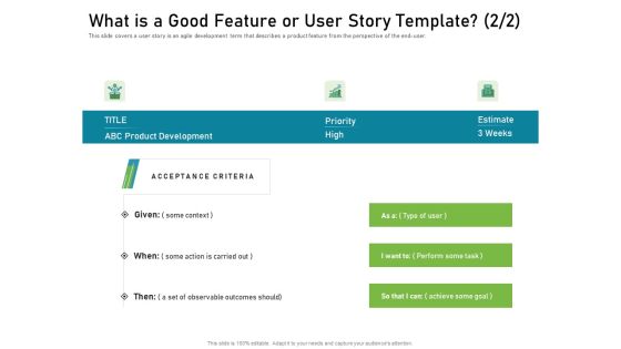 What Is A Good Feature Or User Story Template Diagrams PDF What Is A Good Feature Or User Story Template Diagrams PDF