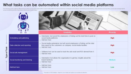 What Tasks Can Be Automated Within Social Media Platforms Brochure PDF What Tasks Can Be Automated Within Social Media Platforms Brochure PDF