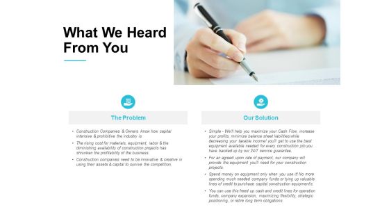 What We Heard From You Ppt PowerPoint Presentation Slide Download What We Heard From You Ppt PowerPoint Presentation Slide Download