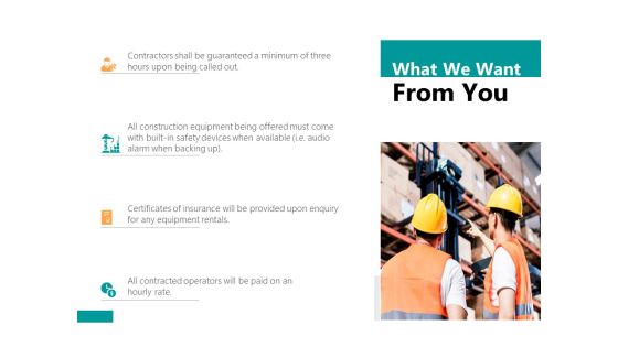 What We Want From You Dollar Ppt PowerPoint Presentation Inspiration Rules