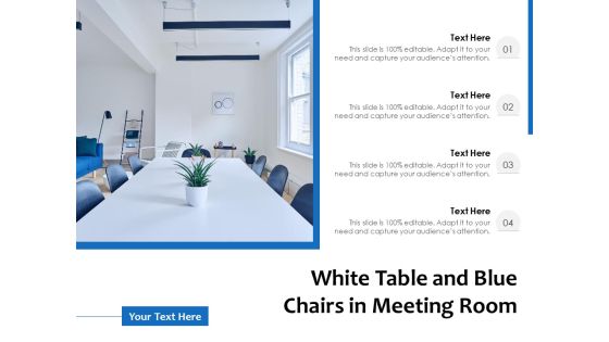 White Table And Blue Chairs In Meeting Room Ppt PowerPoint Presentation File Picture PDF
