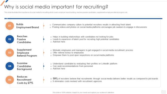 Why Is Social Media Important For Recruiting Enhancing Social Media Recruitment Process Graphics PDF