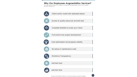 Why Our Employees Augmentation Services One Pager Sample Example Document Why Our Employees Augmentation Services One Pager Sample Example Document