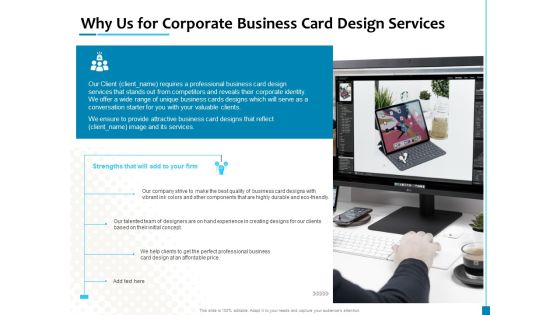 Why Us For Corporate Business Card Design Services Introduction PDF Why Us For Corporate Business Card Design Services Introduction PDF