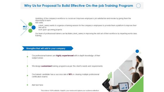 Why Us For Proposal To Build Effective On The Job Training Program Ppt Infographics Display PDF