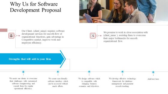 Why Us For Software Development Proposal Ppt Professional Layouts PDF