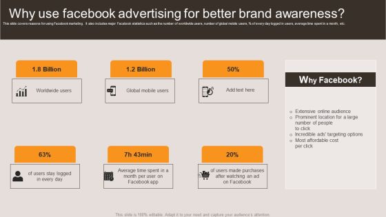 Why Use Facebook Advertising For Better Brand Awareness Mockup PDF