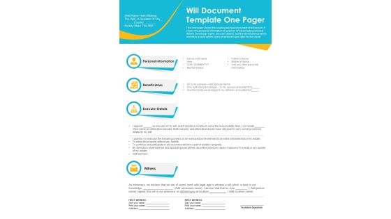 Will Document Template One Pager PDF Document PPT Template Will Document Template One Pager PDF Document PPT Template