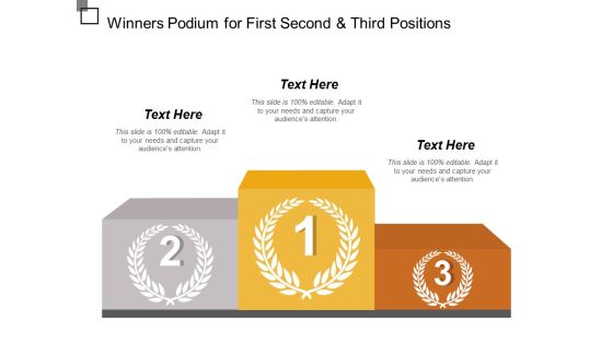 Winners Podium For First Second And Third Positions Ppt PowerPoint Presentation Visual Aids Slides