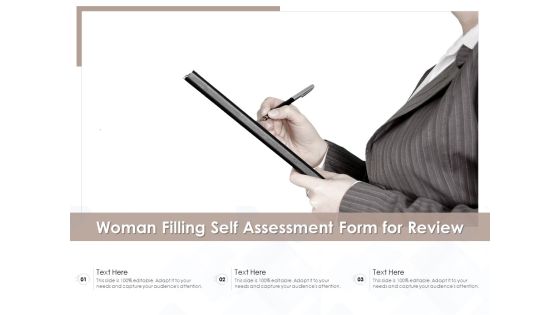 Woman Filling Self Assessment Form For Review Ppt PowerPoint Presentation File Slides PDF Woman Filling Self Assessment Form For Review Ppt PowerPoint Presentation File Slides PDF
