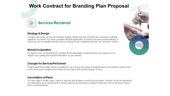 Work Contract For Branding Plan Proposal Ppt Show Themes PDF Work Contract For Branding Plan Proposal Ppt Show Themes PDF