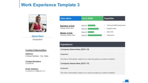 Work Experience Template Business Ppt PowerPoint Presentation Portfolio Design Templates Work Experience Template Business Ppt PowerPoint Presentation Portfolio Design Templates