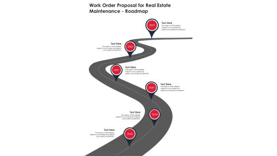 Work Order Proposal For Real Estate Maintenance Roadmap One Pager Sample Example Document Work Order Proposal For Real Estate Maintenance Roadmap One Pager Sample Example Document