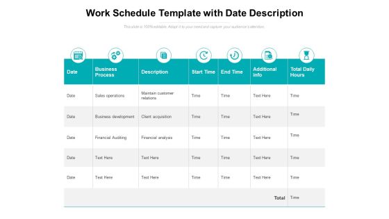 Work Schedule Template With Date Description Ppt PowerPoint Presentation Show Maker Work Schedule Template With Date Description Ppt PowerPoint Presentation Show Maker