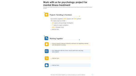 Work With Us For Psychology Project For Mental Illness Treatment One Pager Sample Example Document Work With Us For Psychology Project For Mental Illness Treatment One Pager Sample Example Document