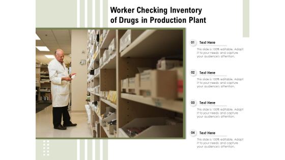 Worker Checking Inventory Of Drugs In Production Plant Ppt PowerPoint Presentation Inspiration Clipart PDF Worker Checking Inventory Of Drugs In Production Plant Ppt PowerPoint Presentation Inspiration Clipart PDF