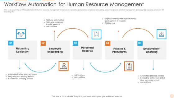 Workflow Automation For Human Resource Management Infographics PDF Workflow Automation For Human Resource Management Infographics PDF