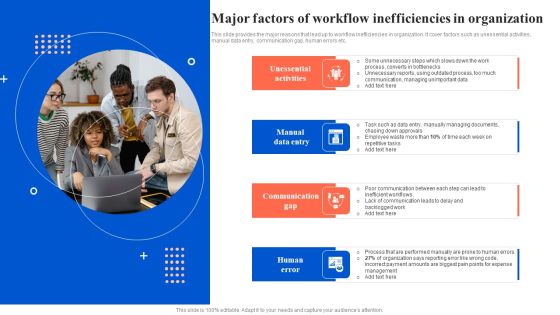 Workflow Automation For Optimizing Organizational Processes Major Factors Of Workflow Inefficiencies Brochure PDF Workflow Automation For Optimizing Organizational Processes Major Factors Of Workflow Inefficiencies Brochure PDF