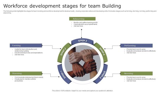 Workforce Development Stages For Team Building Formats PDF
