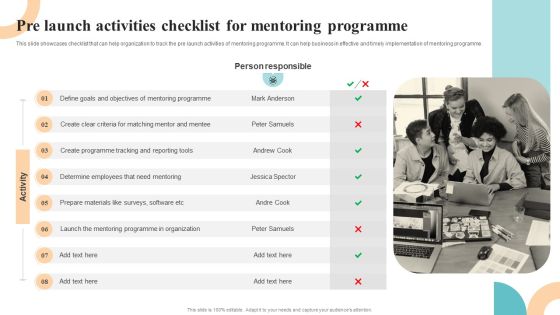 Workforce Growth And Improvement Pre Launch Activities Checklist For Mentoring Programme Demonstration PDF