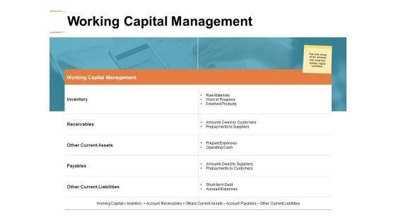 Working Capital Management Ppt PowerPoint Presentation Summary Tips