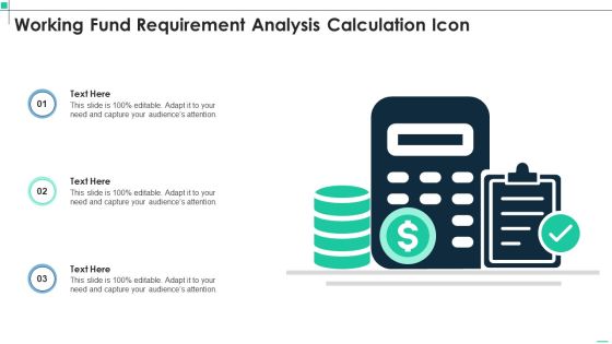 Working Fund Requirement Analysis Calculation Icon Guidelines PDF