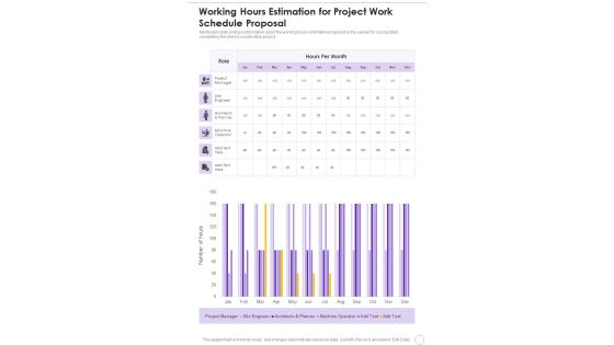 Working Hours Estimation For Project Work Schedule Proposal One Pager Sample Example Document Working Hours Estimation For Project Work Schedule Proposal One Pager Sample Example Document