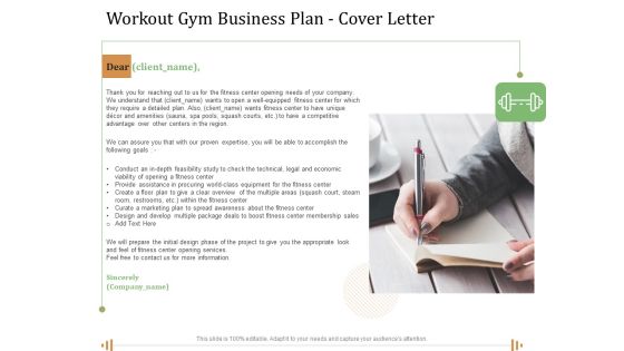 Workout Gym Business Plan Cover Letter Ppt Pictures Designs PDF Workout Gym Business Plan Cover Letter Ppt Pictures Designs PDF
