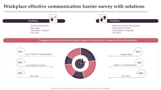 Workplace Effective Communication Barrier Survey With Solutions Elements PDF Workplace Effective Communication Barrier Survey With Solutions Elements PDF
