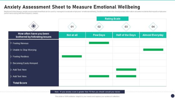 Workspace Wellness Playbook Anxiety Assessment Sheet To Measure Emotional Wellbeing Template PDF Workspace Wellness Playbook Anxiety Assessment Sheet To Measure Emotional Wellbeing Template PDF