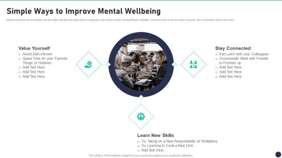 Workspace Wellness Playbook Simple Ways To Improve Mental Wellbeing Portrait PDF