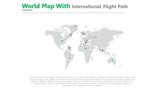World Air Route Map Diagram Powerpoint Slides