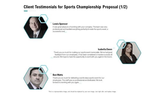 Worldwide Tournament Client Testimonials For Sports Championship Proposal Professional Ppt Inspiration Background PDF Worldwide Tournament Client Testimonials For Sports Championship Proposal Professional Ppt Inspiration Background PDF
