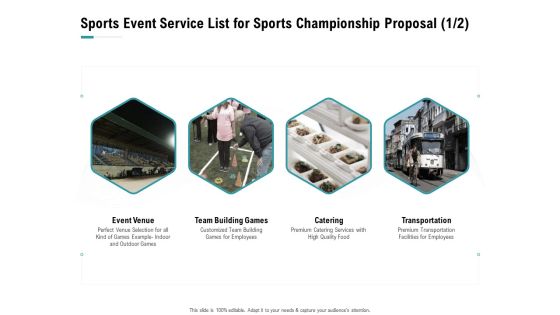 Worldwide Tournament Sports Event Service List For Sports Championship Proposal Venue Ppt File Professional PDF