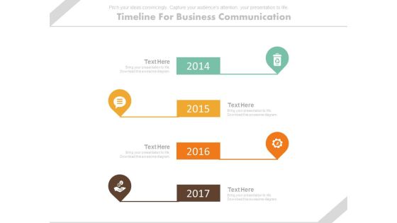 Year Based Vertical Timeline For Business Communication Powerpoint Slides Year Based Vertical Timeline For Business Communication Powerpoint Slides